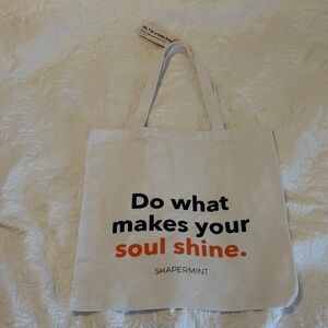 Shapermint Cream Tote with Inspiring Message